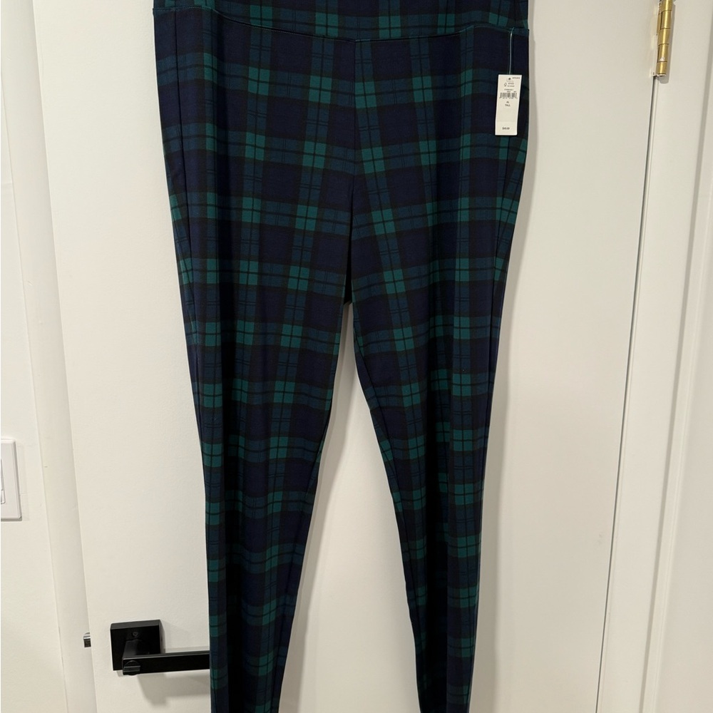 GAP Checkered Leggings in Green and Purple